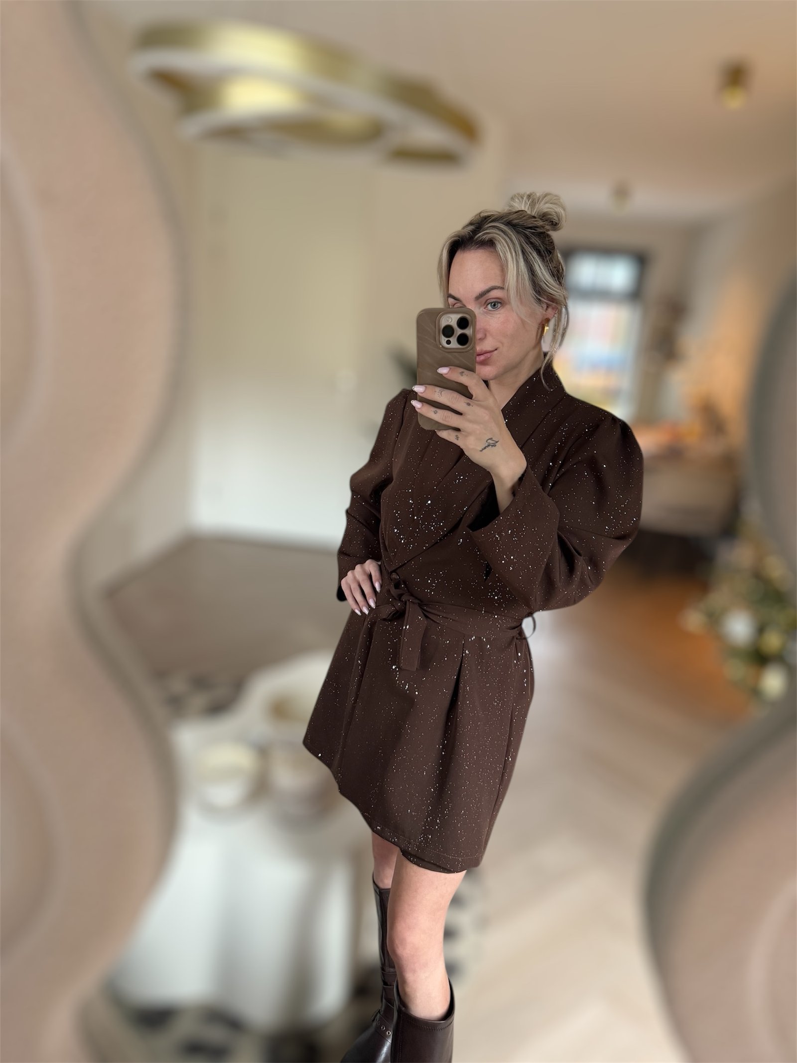 Playsuit bruin met glitters