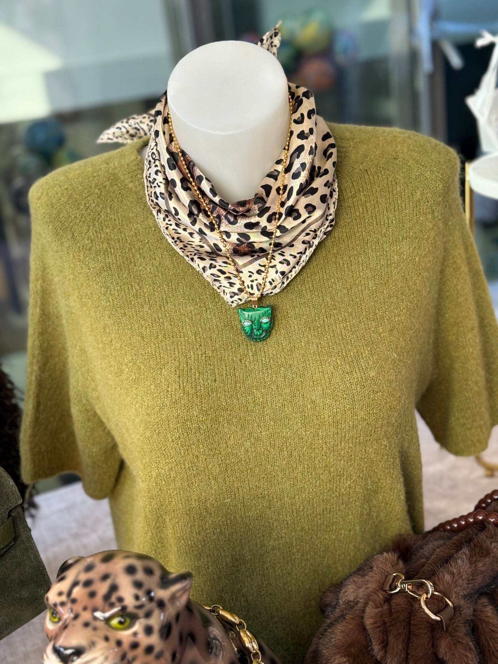 Tijgerprint sjaaltje satijn