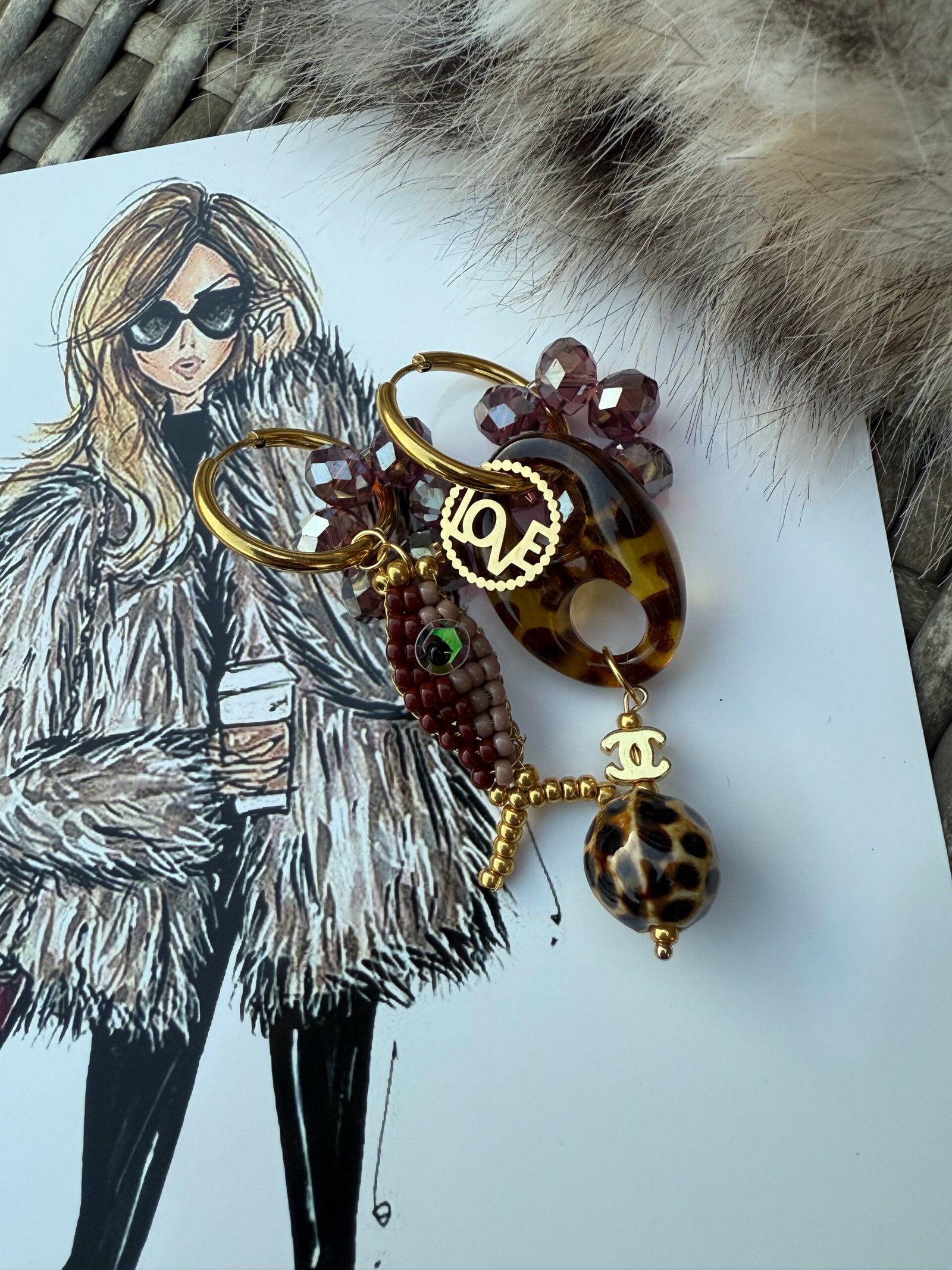 By M oorbellen visje taupe bruin Leopard