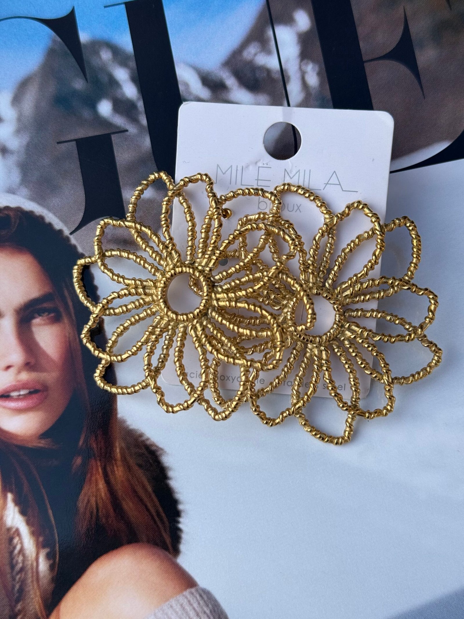 Flower oorbellen stainless steel