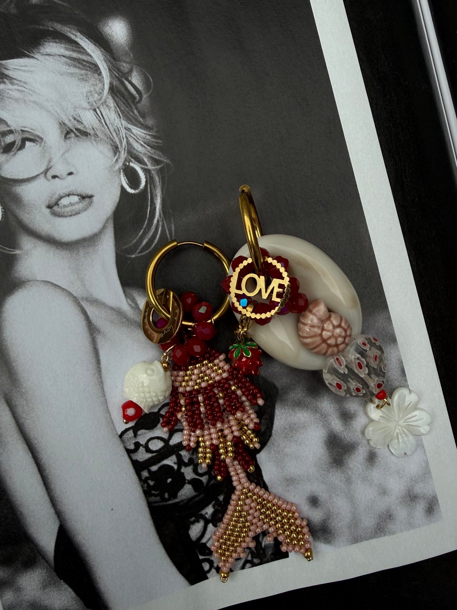 By M oorbellen exclusief vis burgundy kleur