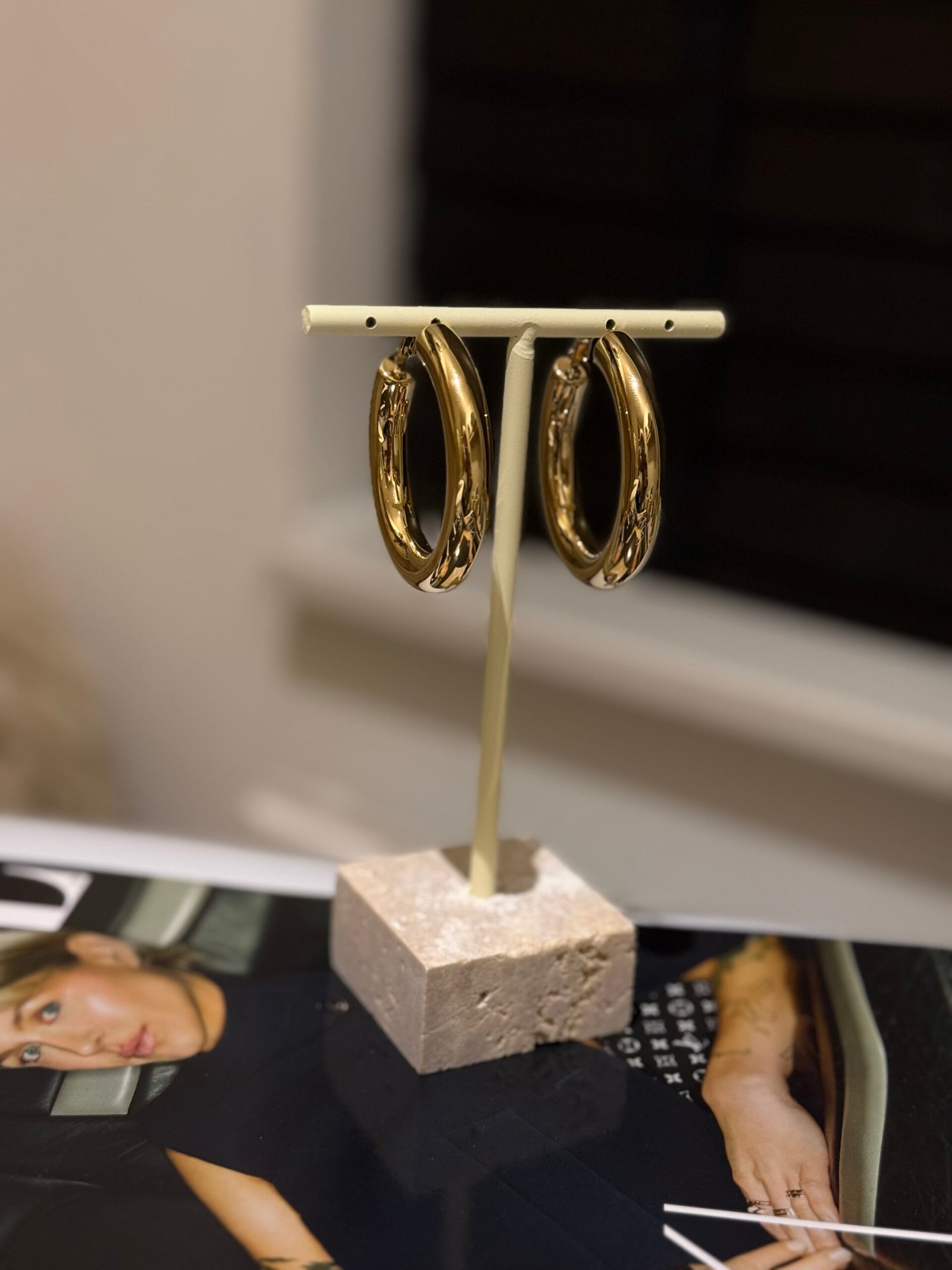 Grote ronde gouden oorbellen