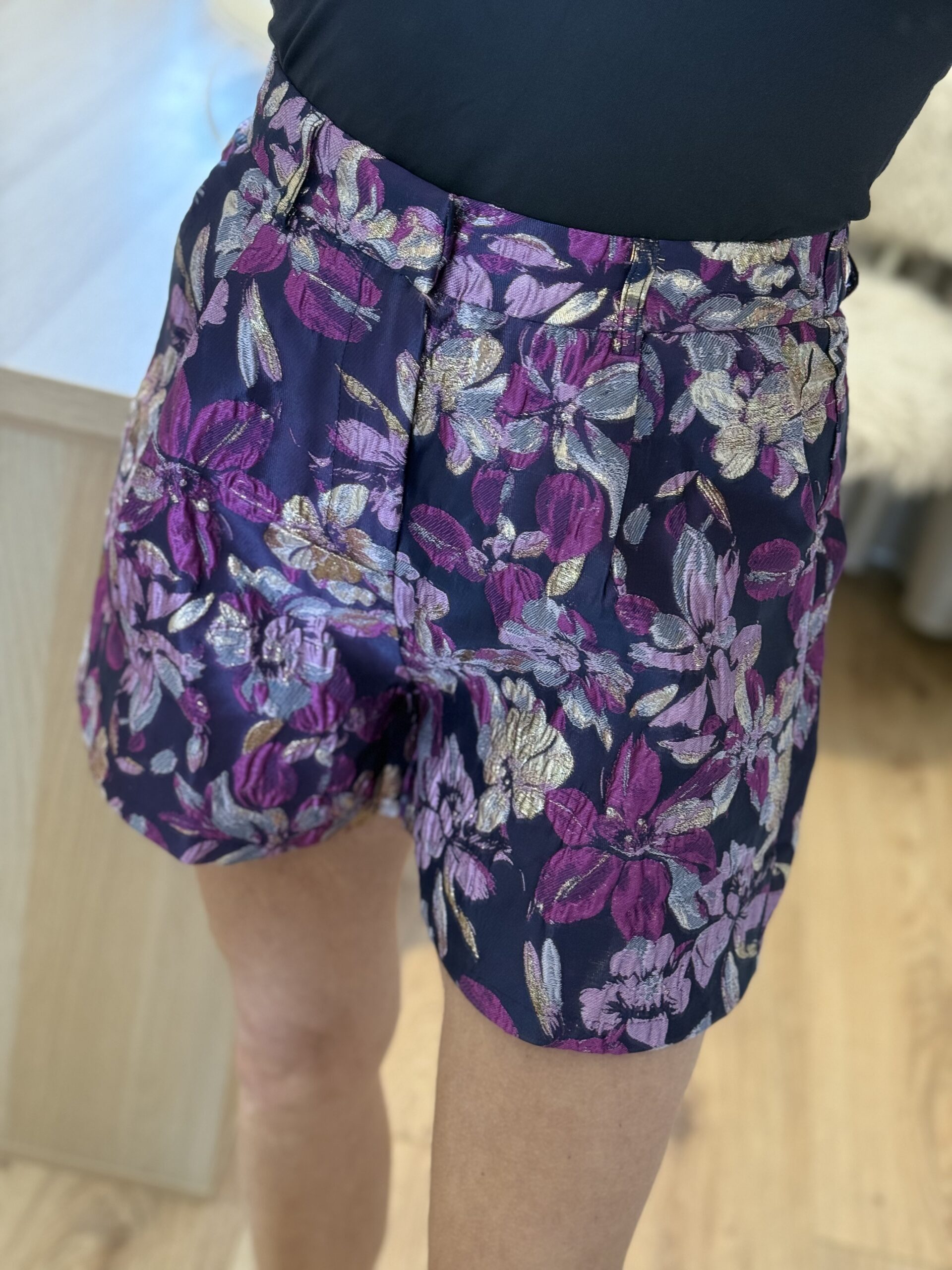 Bloemen short paars roze