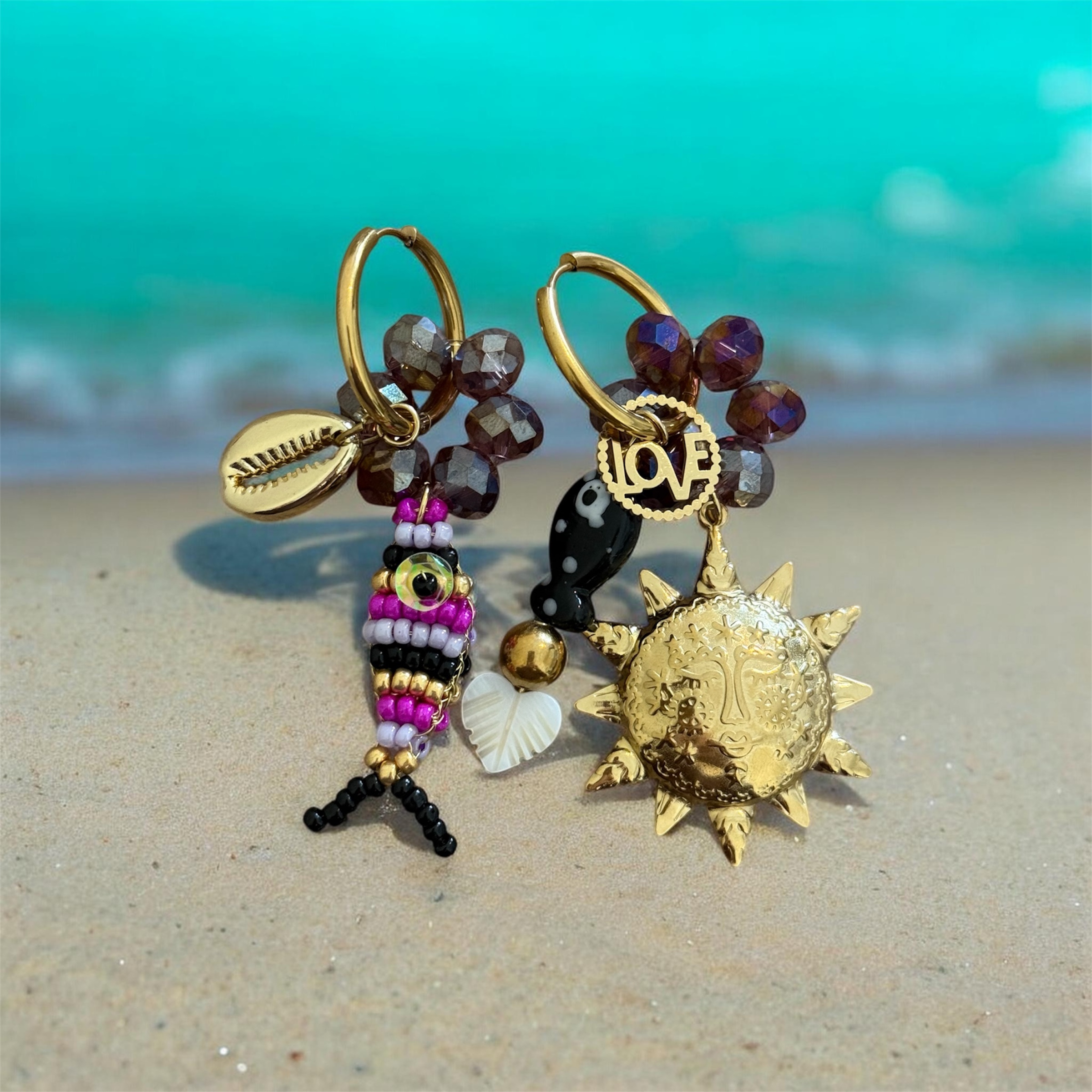 By M beach oorbellen