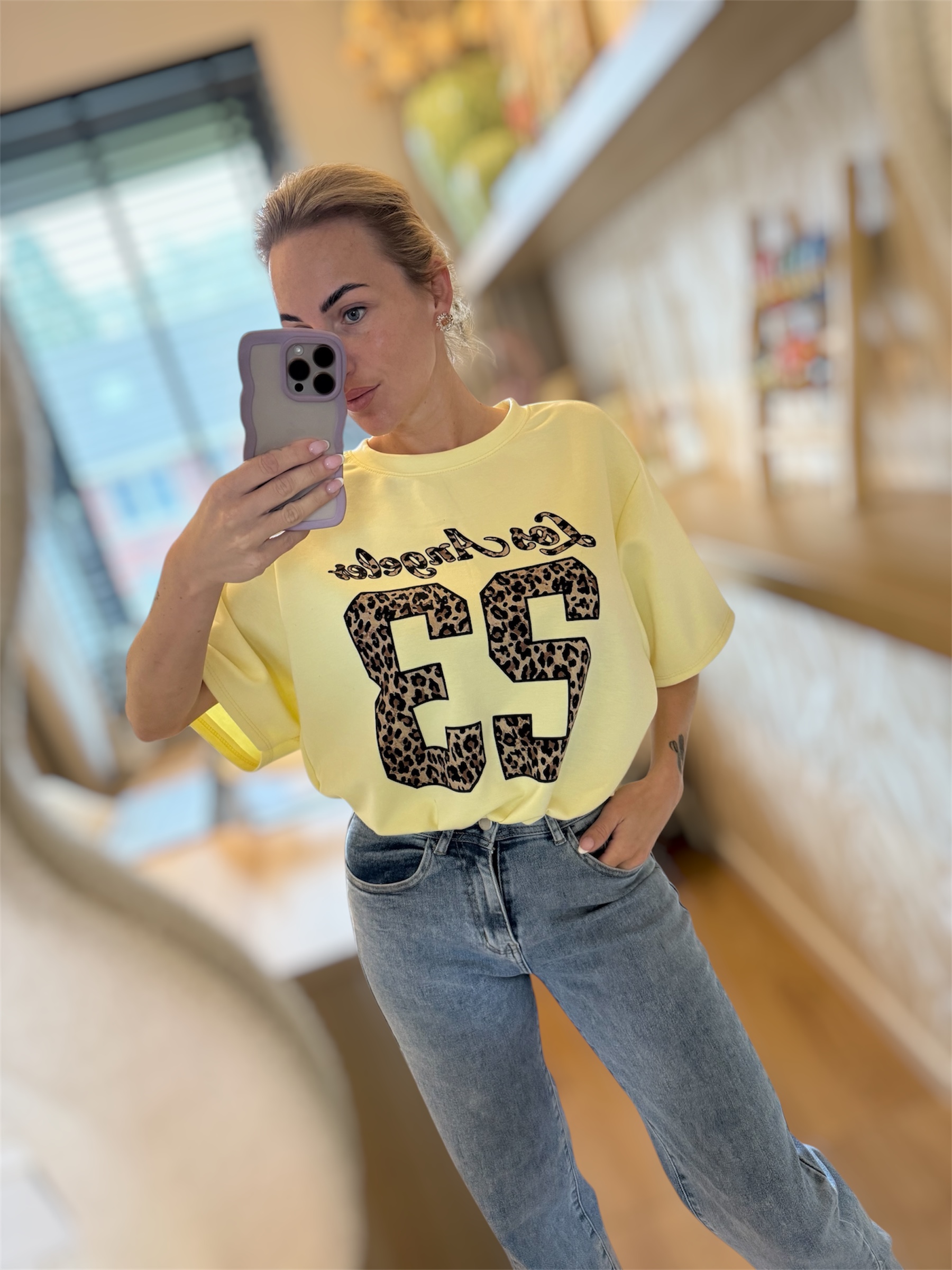Basic top cropped Los Angeles geel