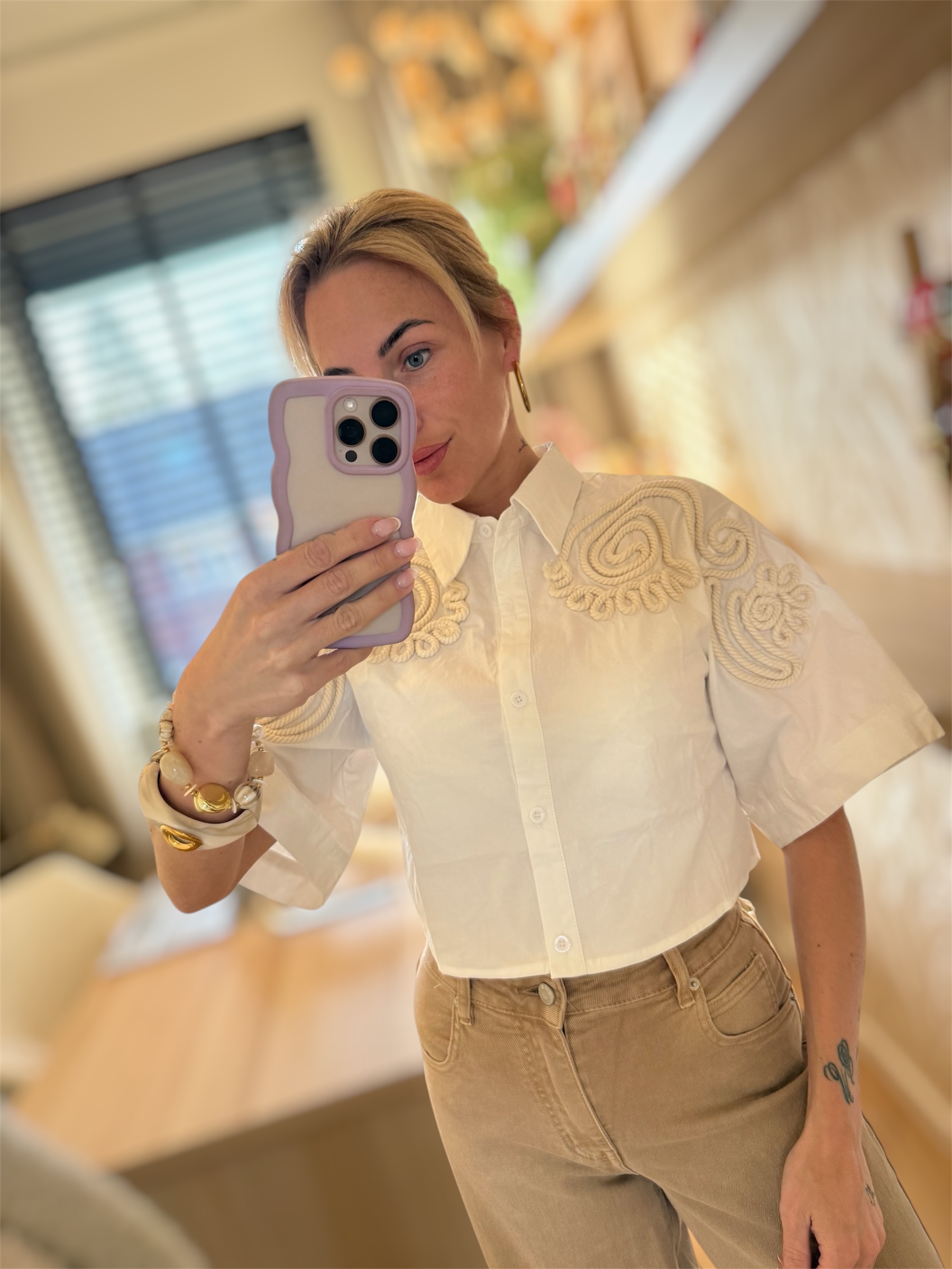 Cropped top blouse Nathalie